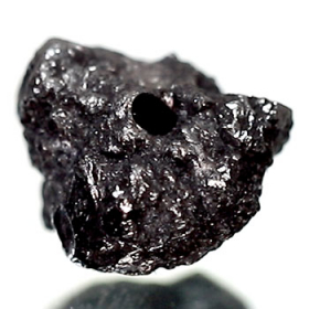 Schwarzer  Rohdiamant 2.99 Ct, gebohrt