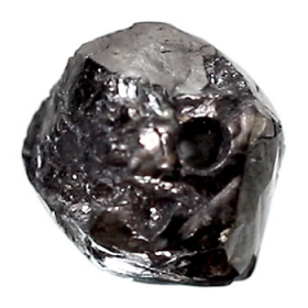 Schwarzer  Rohdiamant 3.00 Ct, gebohrt