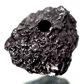 Schwarzer  Rohdiamant 3.01 Ct, gebohrt