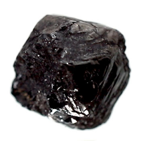 Schwarzer  Rohdiamant 3.29 Ct, gebohrt