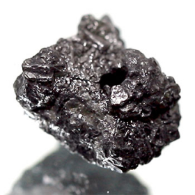 Schwarzer  Rohdiamant 3.38 Ct, gebohrt
