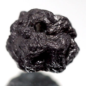 Schwarzer  Rohdiamant 3.51 Ct, gebohrt
