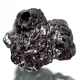 Schwarzer  Rohdiamant 3.87 Ct, gebohrt