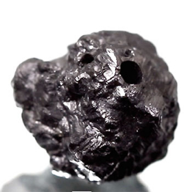 Schwarzer  Rohdiamant 4.11 Ct, gebohrt