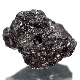 Schwarzer  Rohdiamant 4.76 Ct, gebohrt