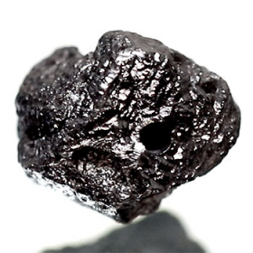 Schwarzer  Rohdiamant 5.17 Ct, gebohrt