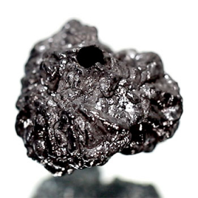 Schwarzer  Rohdiamant 5.12 Ct, gebohrt