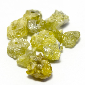 11 Gelbe Rohdiamanten 1.10 Ct, gebohrt