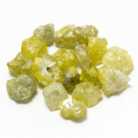 17 Gelbe Rohdiamanten 1.11 Ct, gebohrt