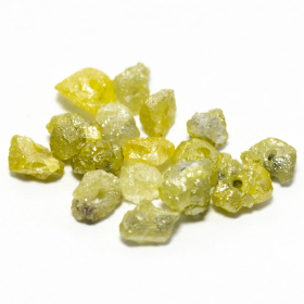 16 Gelbe Rohdiamanten 1.13 Ct, gebohrt