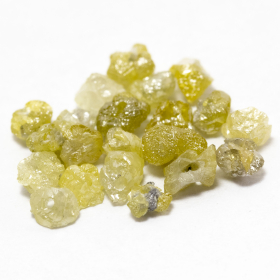 21 Gelbe Rohdiamanten 1.21 Ct, gebohrt