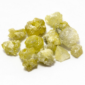 14 Gelbe Rohdiamanten 1.34 Ct, gebohrt
