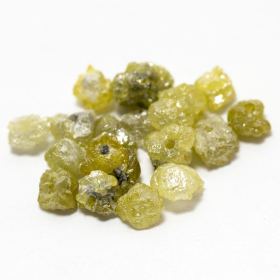 17 Gelbe Rohdiamanten 1.47 Ct, gebohrt
