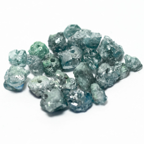 20 Blaue Rohdiamanten 1.47 Ct, gebohrt