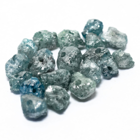 19 Blaue Rohdiamanten 1.47 Ct, gebohrt