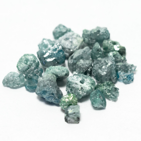 22 Blaue Rohdiamanten 1.48 Ct, gebohrt