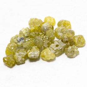 23 Gelbe Rohdiamanten 1.55 Ct, gebohrt