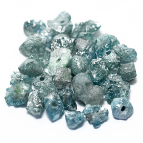 31 Blaue Rohdiamanten 1.57 Ct, gebohrt