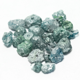 23 Blaue Rohdiamanten 1.59 Ct, gebohrt