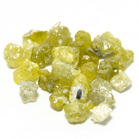 23 Gelbe Rohdiamanten 1.67 Ct, gebohrt