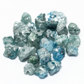 26 Blaue Rohdiamanten 1.70 Ct, gebohrt