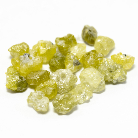 21 Gelbe Rohdiamanten 1.89 Ct, gebohrt