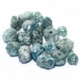 20 Blaue Rohdiamanten 1.89 Ct, gebohrt