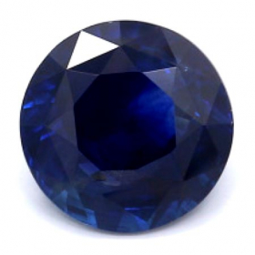 Tiefblauer Saphir 5 mm im Rundschliff