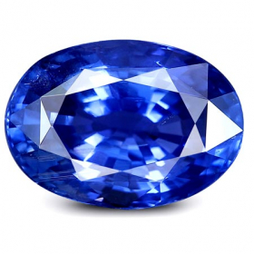 Blauer Saphir mit ca. 6 x 4.5 mm, augenrein