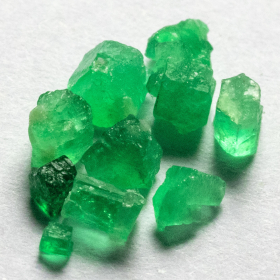 10 kolumbianische Smaragd-Kristalle mit 1.03 Ct, transparent - Smaragd Ct