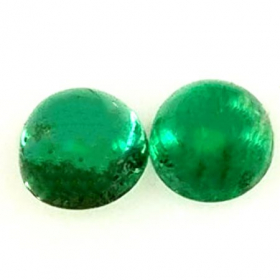 Smaragd-Paar 3.5 mm im Cabochonschliff