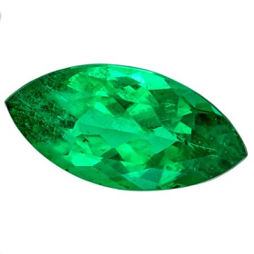 Smaragd mit ca. 4.3 x 2.3 mm im Navetteschliff