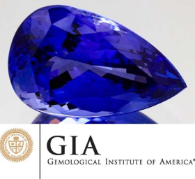 GIA zertifizoerter  Tansanit mit 39.72 Ct, AAA Grade