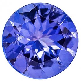 Tansanit im Brillantschliff mit ca. 4 mm, AA Grade