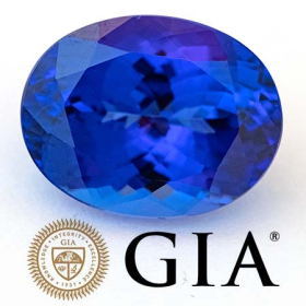 GIA zertifizierter  Tansanit mit 7.69 Ct, AAA Grade