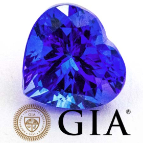 Tansanit-Herz mit 3.92 Ct, AAA Grade, GIA zertifiziert
