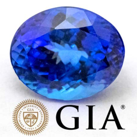 Tansanit mit 4.10 Ct, AAA Grade, GIA zertifiziert