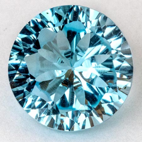 Skyblue Topas 11 mm im Phantasie-Rundschliff