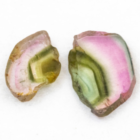 2 Polierte Multicolor Turmalinscheiben mit 1.38 Ct