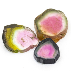 3 Polierte Multicolor Turmalinscheiben mit 1.77 Ct