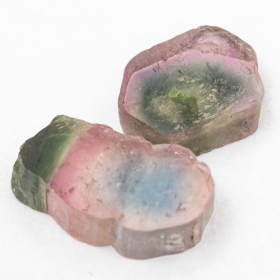 2 Polierte Multicolor Turmalinscheiben mit 2.27 Ct