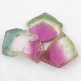 3 Polierte Multicolor Turmalinscheiben mit 2.40 Ct