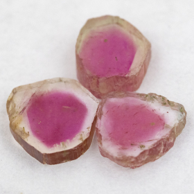 3 Polierte Multicolor Turmalinscheiben mit 2.40 Ct
