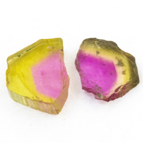 2 Polierte Multicolor Turmalinscheiben mit 2.59 Ct