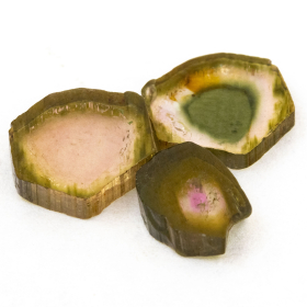 3 Polierte Multicolor Turmalinscheiben mit 2.72 Ct