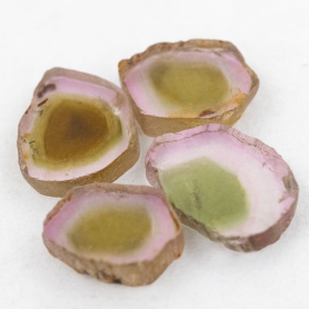 4 Polierte Multicolor Turmalinscheiben mit 2.78 Ct