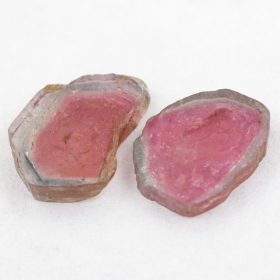 2 Polierte Multicolor Turmalinscheiben mit 2.82 Ct