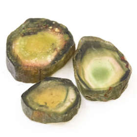 3 Polierte Multicolor Turmalinscheiben mit 2.89 Ct