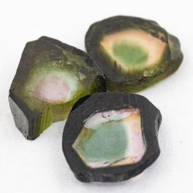 3 Polierte Multicolor Turmalinscheiben mit 2.99 Ct