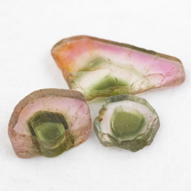 3 Polierte Multicolor Turmalinscheiben mit 3.10 Ct